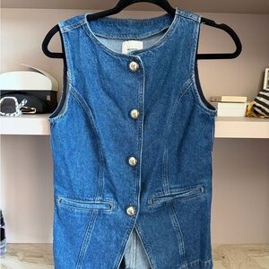 Reformation Blue Denim Vest